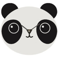 Pendule tête de panda 30 cm