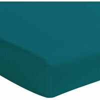 Drap housse Emeraude en percale de coton 80 fils 140 x 190 cm