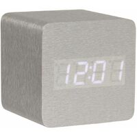 Petit Réveil cube Led en bois lasuré