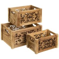 Lot de 3 boites de rangement en bois