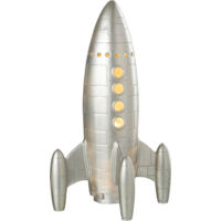 Grande lampe à poser fusée argentée 43 cm
