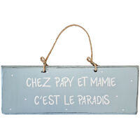 Plaque décorative en bois bleu ciel - Chez Papy et Mamy