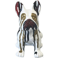 Statue en céramique bouledogue Français assis blanc