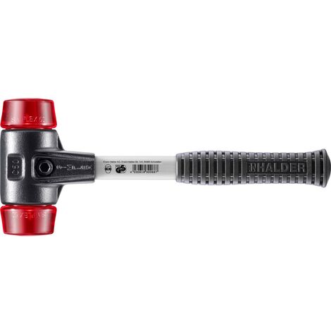 HALDER SIMPLEX Schonhammer Ø 50 mm Plastik rot mit verstärkem Tempergussgehäuse und Fiberglasstiel (1/5)