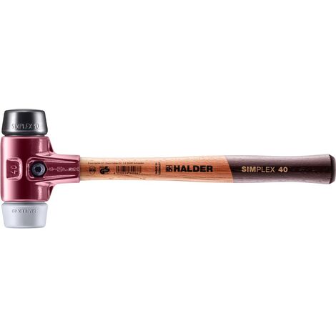 HALDER SIMPLEX Schonhammer Ø 40 mm Gummi / TPE-mid grau mit Tempergussgehäuse (1/5)