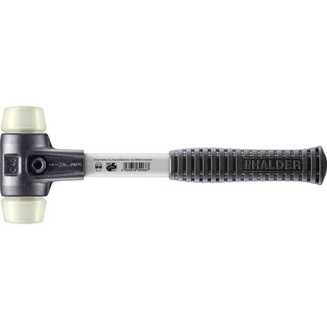 HALDER SIMPLEX Schonhammer Ø 40 mm Nylon mit verstärkem Tempergussgehäuse und Fiberglasstiel