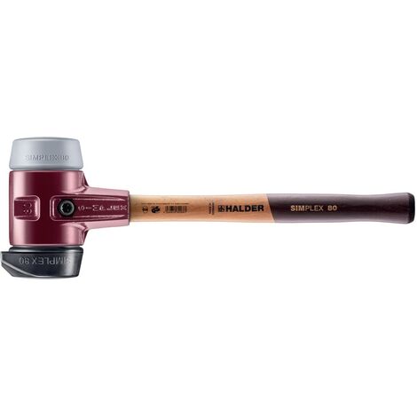 HALDER SIMPLEX Schonhammer Ø 80 mm Gummi / TPE-mid grau mit Standfuß und Termpergussgehäuse (1/5)