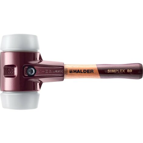 HALDER SIMPLEX Schonhammer Ø 80 mm Superplastik kurzer Stiel mit Tempergussgehäuse