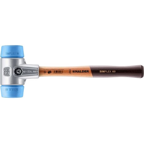 HALDER SIMPLEX Schonhammer Ø 60 mm TPE-soft blau mit Aluminiumgehäuse (1/5)