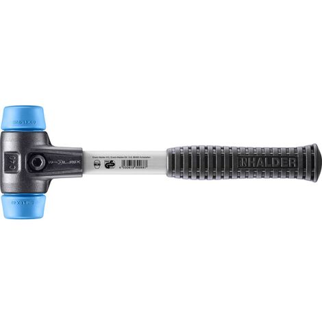 HALDER SIMPLEX Schonhammer Ø 40 mm TPE-soft blau mit verstärkem Tempergussgehäuse und Fiberglasstiel (1/5)