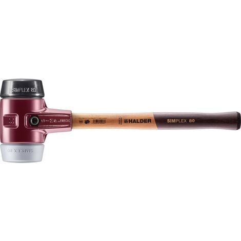 HALDER SIMPLEX Schonhammer Ø 80 mm Gummi / TPE-mid grau mit Tempergussgehäuse (1/5)