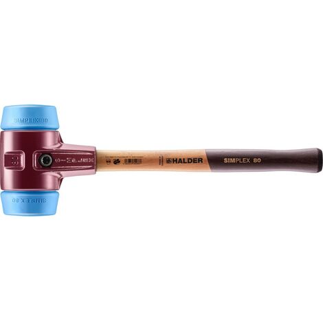 HALDER SIMPLEX Schonhammer Ø 80 mm TPE-soft blau mit Tempergussgehäuse (1/5)