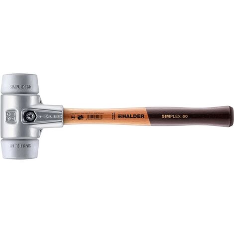 HALDER SIMPLEX Schonhammer Ø 60 mm TPE-mid grau mit Aluminiumgehäuse (1/5)