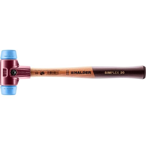 HALDER SIMPLEX Schonhammer Ø 30 mm TPE-soft blau mit Tempergussgehäuse