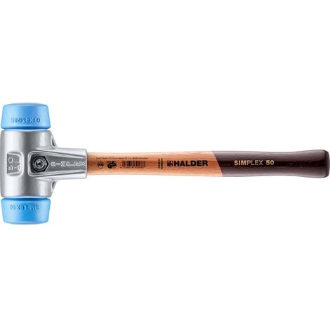 HALDER SIMPLEX Schonhammer Ø 50 mm TPE-soft blau mit Aluminiumgehäuse (1/5)