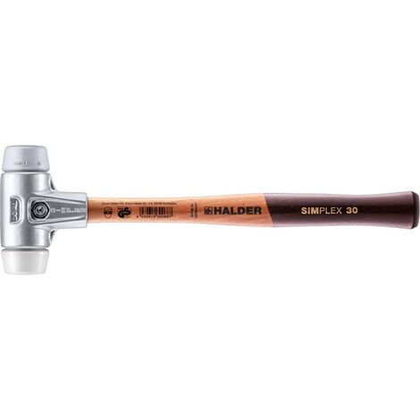 HALDER SIMPLEX Schonhammer Ø 30 mm TPE-mid grau / Superplastik mit Aluminiumgehäuse (1/5)