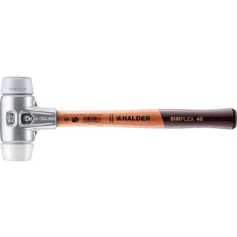 HALDER SIMPLEX Schonhammer Ø 40 mm TPE-mid grau / Superplastik mit Aluminiumgehäuse (1/5)