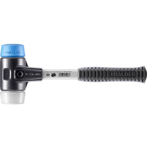 HALDER SIMPLEX TPE Weich-/Superplastikhammer mit verstärktem Tempergussgehäuse und Glasfaserstiel - D=50 mm - 3717.050 (1/5)