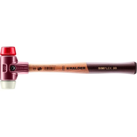 HALDER SIMPLEX Schonhammer Ø 30 mm Plastik rot / Nylon mit Tempergussgehäuse (1/5)