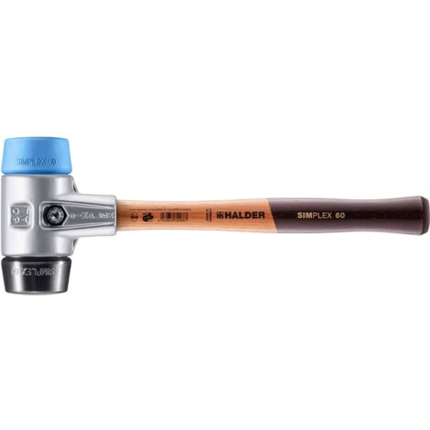 HALDER SIMPLEX TPE-Hammer weich / TPE weich mit Aluminiumgehäuse und Holzstiel - D=60 mm - 3112.060 (1/5)
