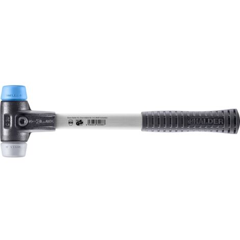 HALDER SIMPLEX Hammer TPE weich / TPE mittel mit Gehäuse aus verstärktem Temperguss und Glasfaserstiel - D=30 mm - 3713.030