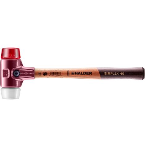 HALDER SIMPLEX Schonhammer Ø 40 mm Plastik rot / Superplastik mit Tempergussgehäuse (1/5)