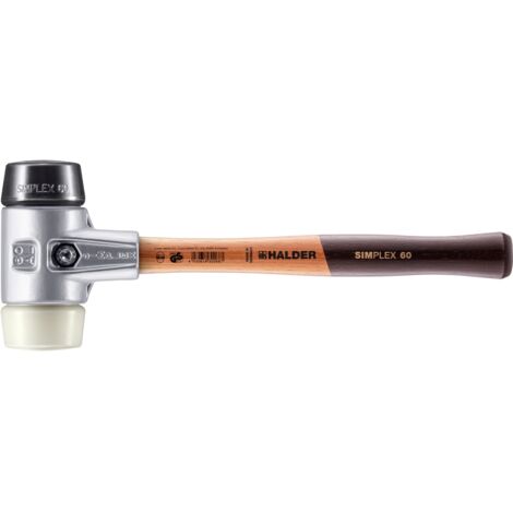 HALDER SIMPLEX Schonhammer Ø 60 mm Gummi schwarz / Nylon mit Aluminiumgehäuse (1/5)