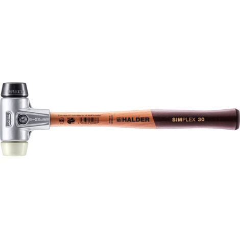 HALDER SIMPLEX Schonhammer Ø 30 mm Gummi schwarz / Nylon mit Aluminiumgehäuse (1/5)