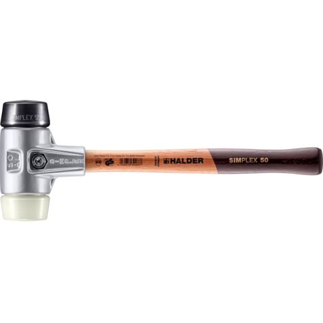 HALDER SIMPLEX Schonhammer Ø 50 mm Gummi schwarz / Nylon mit Aluminiumgehäuse (1/5)