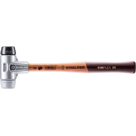 HALDER SIMPLEX Schonhammer Ø 30 mm Gummi schwarz / TPE-mid grau mit Aluminiumgehäuse (1/5)