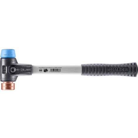 Hammer HALDER SIMPLEX TPE weich / Kupfer mit Gehäuse aus verstärktem Temperguss und Stiel aus Glasfaser - D=30 mm - 3714.030