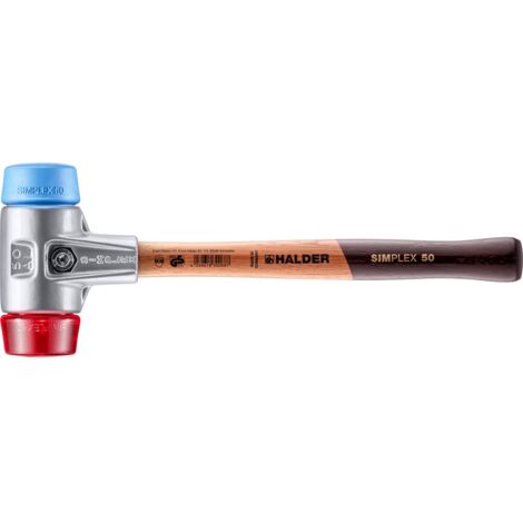 Hammer HALDER SIMPLEX TPE weich / Kunststoff mit Aluminiumgehäuse und Holzstiel - D=50 mm - 3116.050 (1/5)