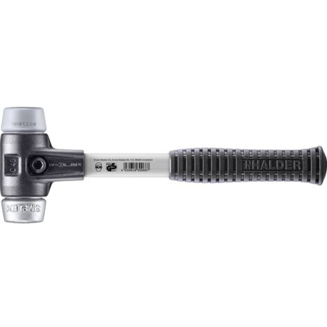 HALDER SIMPLEX TPE-Hammer mittel / Weichmetall mit verstärktem Tempergussgehäuse und Glasfaserstiel - D=40 mm - 3739.040