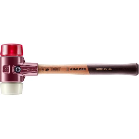 HALDER SIMPLEX Schonhammer Ø 60 mm Plastik rot / Nylon mit Tempergussgehäuse (1/5)
