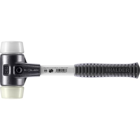 HALDER SIMPLEX Superplastik- / Nylonhammer mit verstärktem Tempergussgehäuse und Glasfaserstiel - D=50 mm - 3778.050 (1/5)