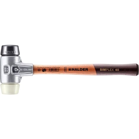HALDER SIMPLEX Schonhammer Ø 40 mm Gummi schwarz / Nylon mit Aluminiumgehäuse (1/5)