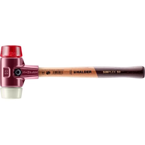 HALDER SIMPLEX Schonhammer Ø 50 mm Plastik rot / Nylon mit Tempergussgehäuse (1/5)