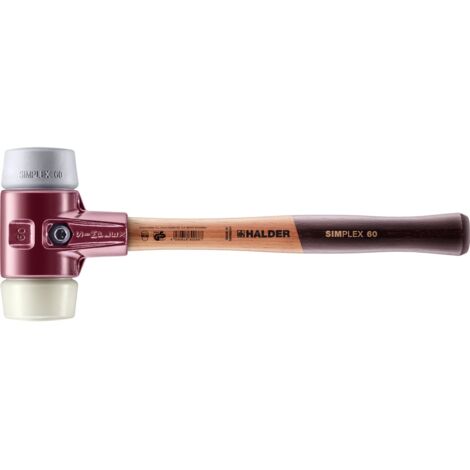 HALDER SIMPLEX Schonhammer Ø 60 mm TPE-mid grau / Nylon mit Tempergussgehäuse (1/5)