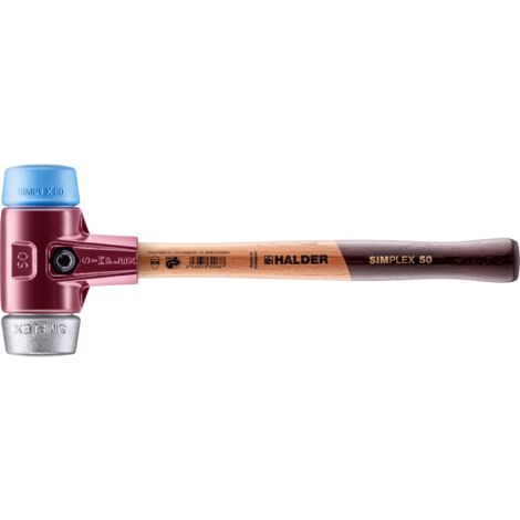 HALDER SIMPLEX Schonhammer Ø 50 mm TPE-soft blau / Weichmetall mit Tempergussgehäuse (1/5)