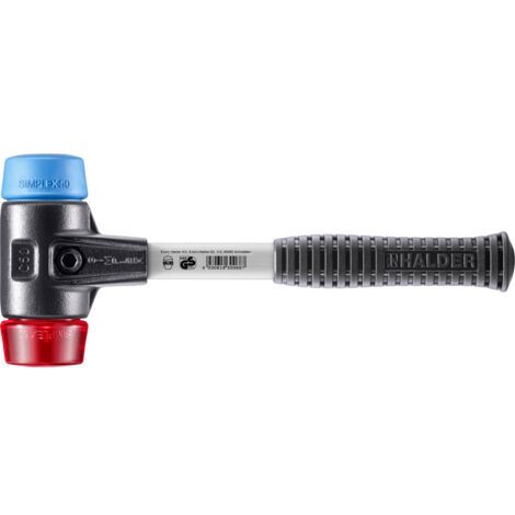 HALDER SIMPLEX TPE Weichplastikhammer mit verstärktem Tempergussgehäuse und Glasfaserstiel - D=50 mm - 3716.050 (1/5)