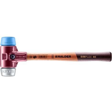 HALDER SIMPLEX Schonhammer Ø 40 mm TPE-soft blau / Weichmetall mit Tempergussgehäuse (1/5)