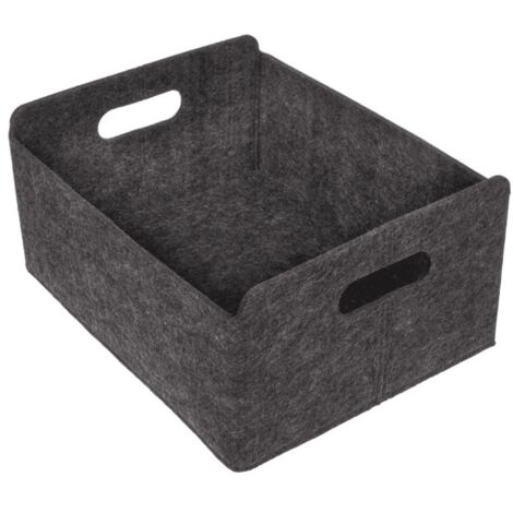 2 x Filz Aufbewahrungsbox 31 x 25 x 15 cm dunkelgrau (1/4)
