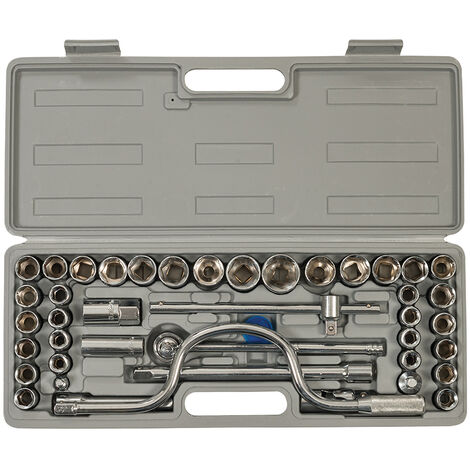Titan 42404 Steckschlüssel-Set 1/2" Metrisch – 14-teilig, 10-27mm, Chrom-Moly, Mit Aufbewahrungskoffer