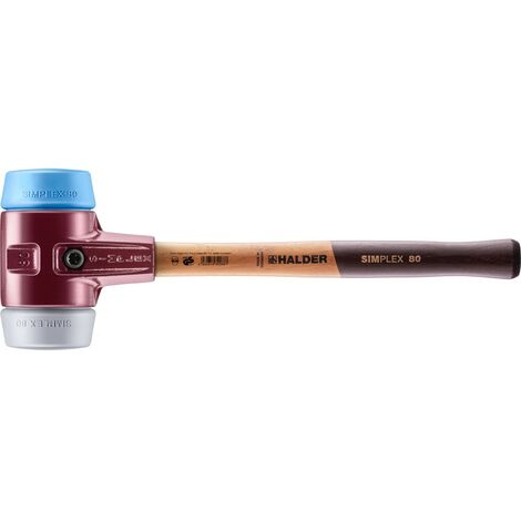 HALDER SIMPLEX Schonhammer Ø 80 mm TPE soft blau / TPE mid grau (1/5)