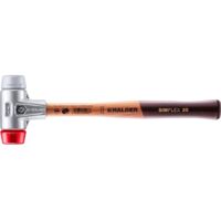 HALDER SIMPLEX Schonhammer Ø 30 mm TPE-mid grau / Plastik rot mit Aluminiumgehäuse