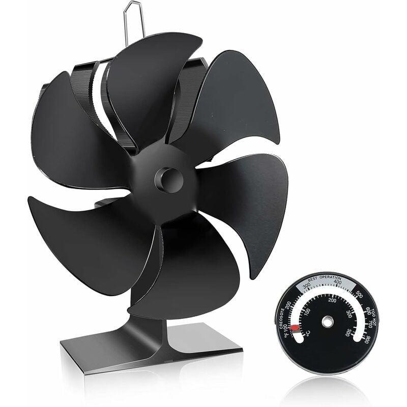 Ventilador de estufa, Everenty 6 aspas 50 ℃ Operación de arranque silencioso Ventilador de estufa de leña, Ventilador de chimenea alimentado térmicamente, Ventilador de estufa, Ventilador de chimenea, Estufa de pellets