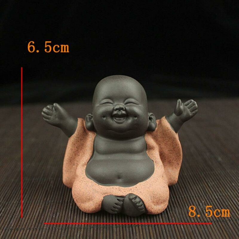 Healifty Estatua de Buda Creativa Arte de cerámica China Delicada y artesanía Monje Creativo pequeña Figura de Buda artesanía para bebé Ornamentos de Regalo cerámica muñecas 