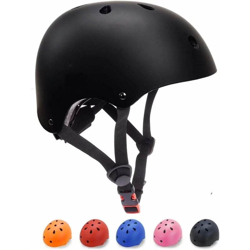 Casco de bicicleta para niños de 3 a 13 años, casco de patinete para niños, protección BMX para bebés y niñas(negro,METRO）