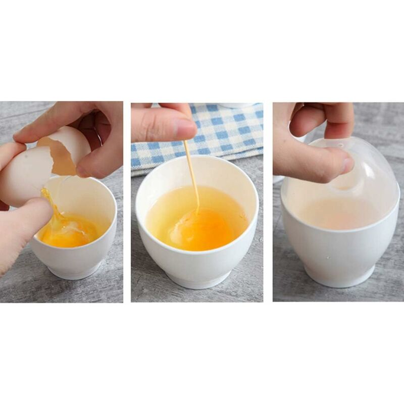 Azul Claro Cazador Furtivo de Huevos para Microondas Restaurante Huevos Escalfados Copas para Huevos Escalfados Cocción Rápida de Huevos para Desayuno Nutritivo 