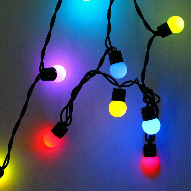 Tira de luces LED de 18 mm, pequeña bola amarilla, bola redonda grande, 5 metros, 50 luces, luz nocturna, luces decorativas, luces de Navidad,